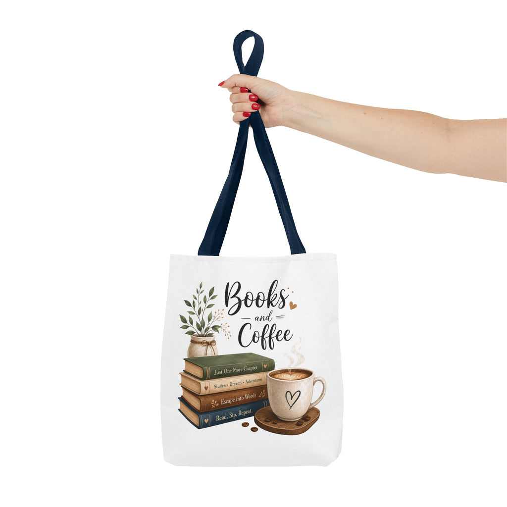 Books and Coffee Tote Bag — Book Lover Canvas Tote