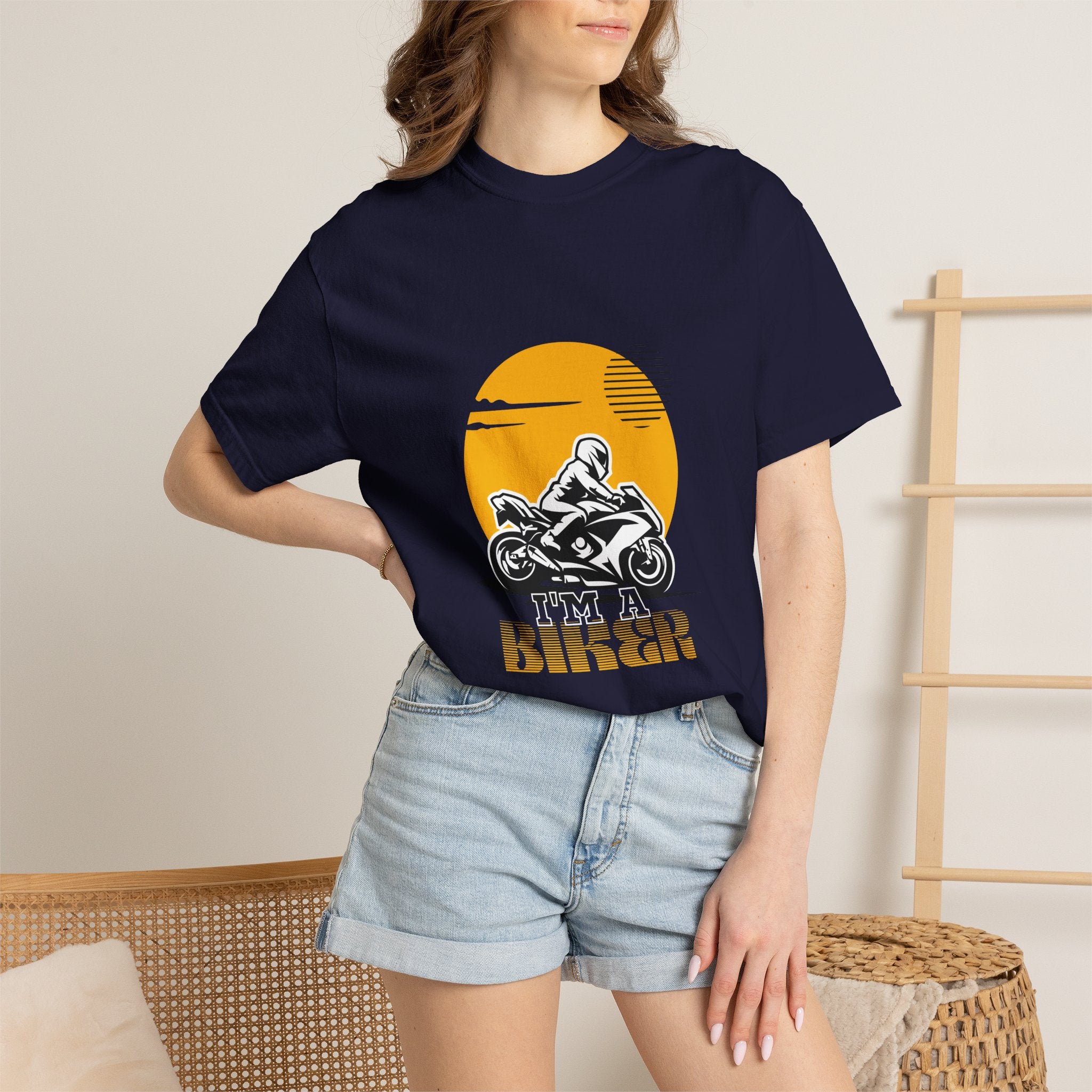 Motorcycle Rider T-Shirt — Retro Sunset Biker Graphic