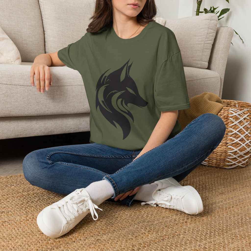 Wolf Silhouette T-Shirt — Tribal Black Wolf Graphic Tee