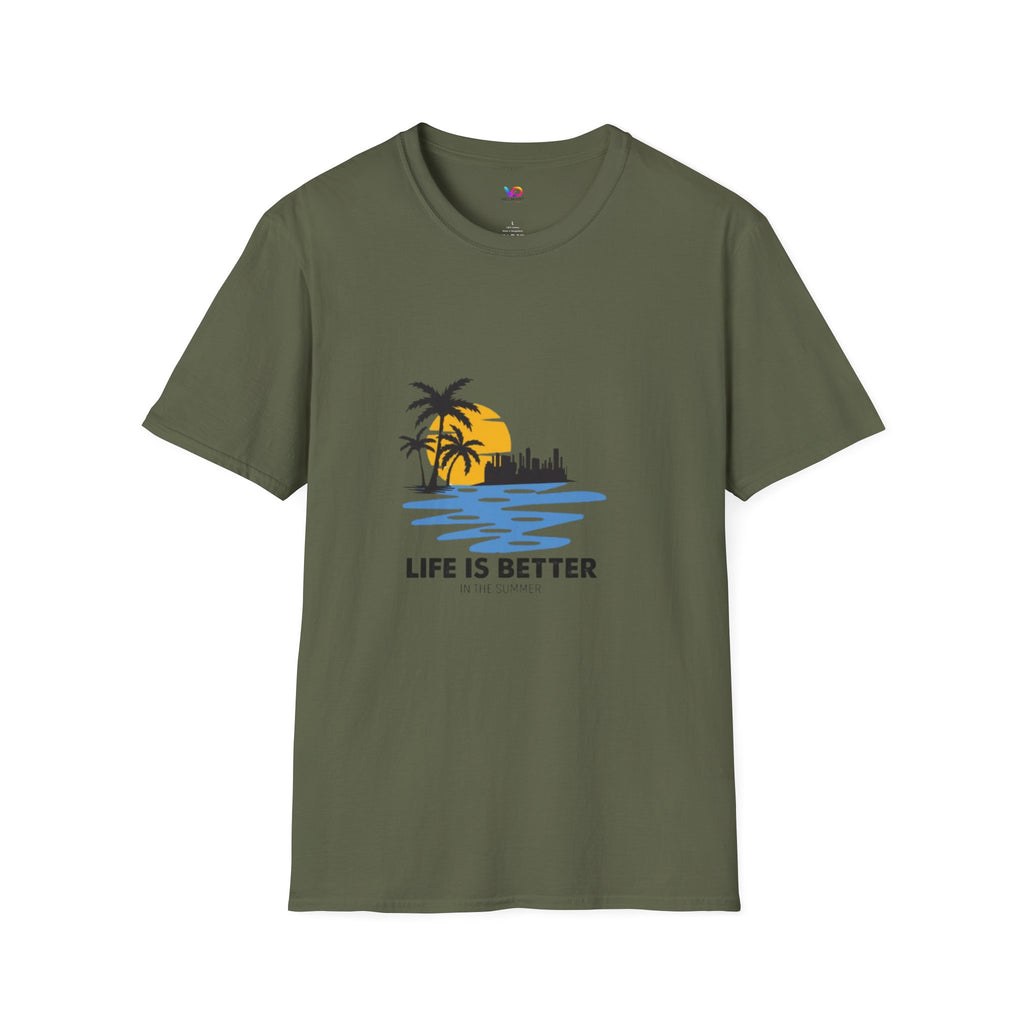 Sunset Beach T-Shirt — "Life Is Better" Palm Tree Graphic