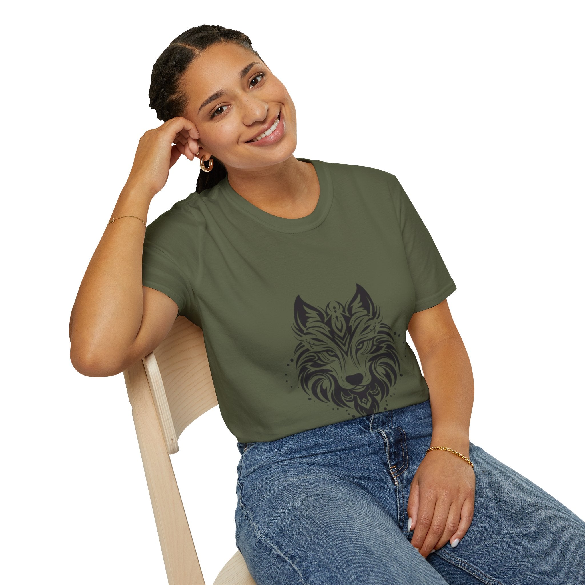 Wolf Mandala T-Shirt — Tribal Geometric Wolf Art Tee