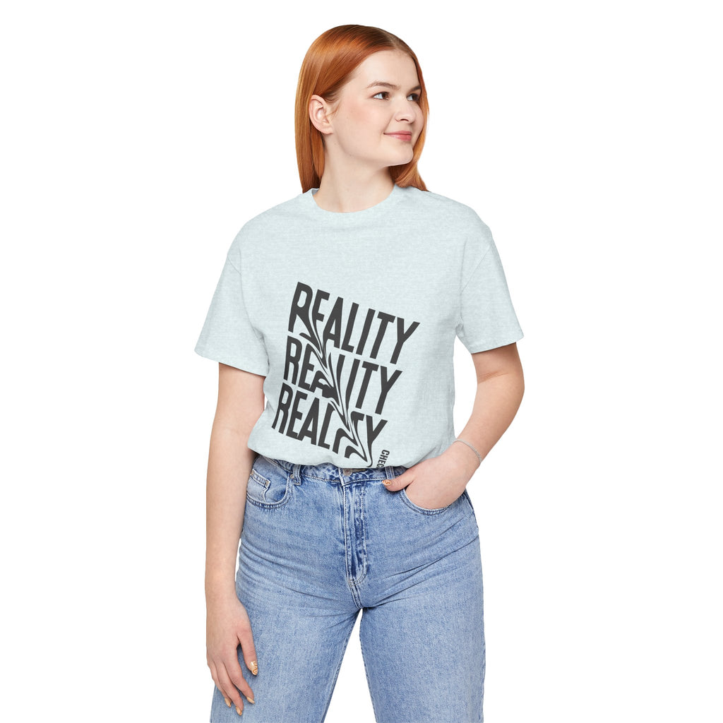 Reality Repeat Tee — Graphic Typography T-Shirt