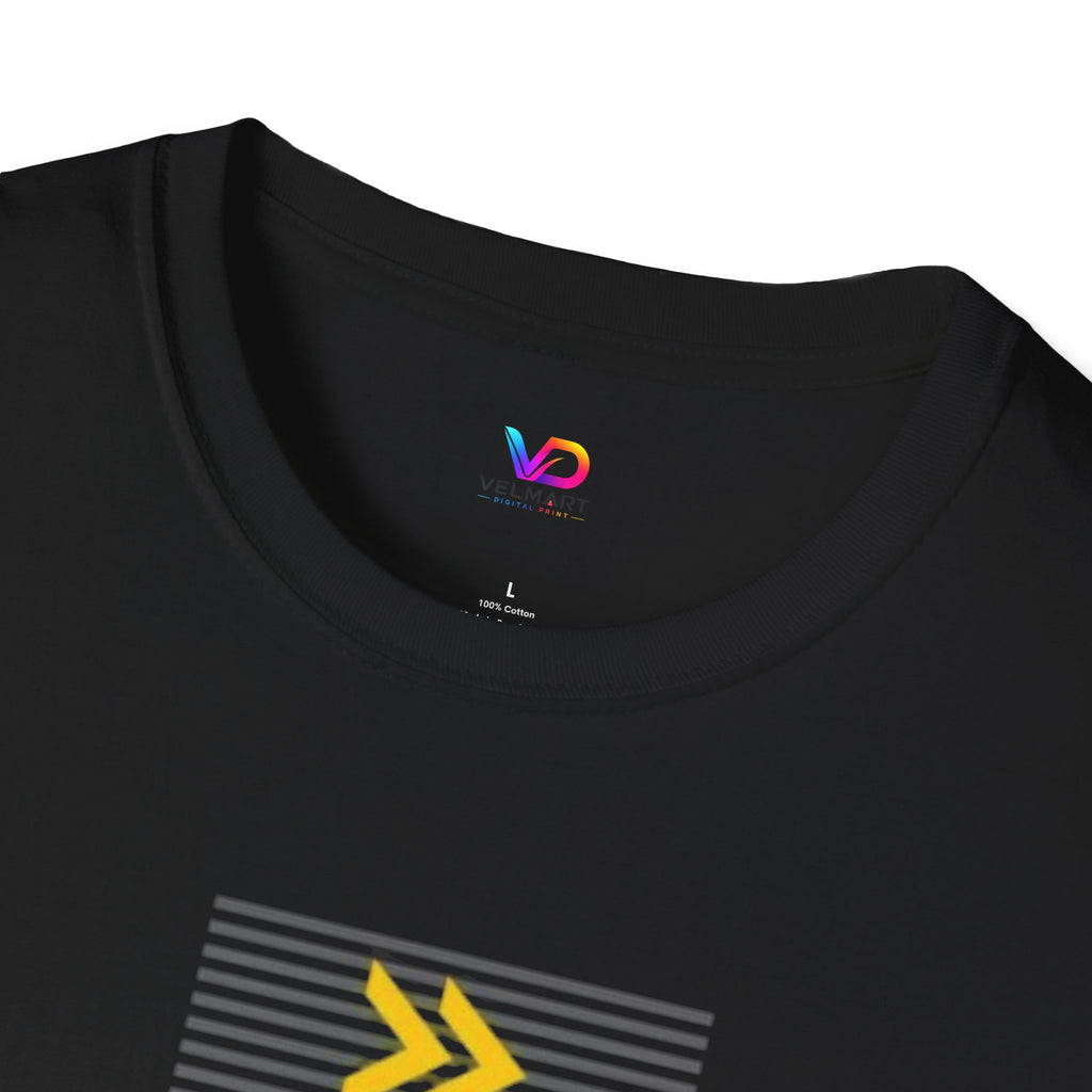 Vertical 'NEXT' Graphic T‑Shirt — Modern Yellow & Gray Streetwear Tee