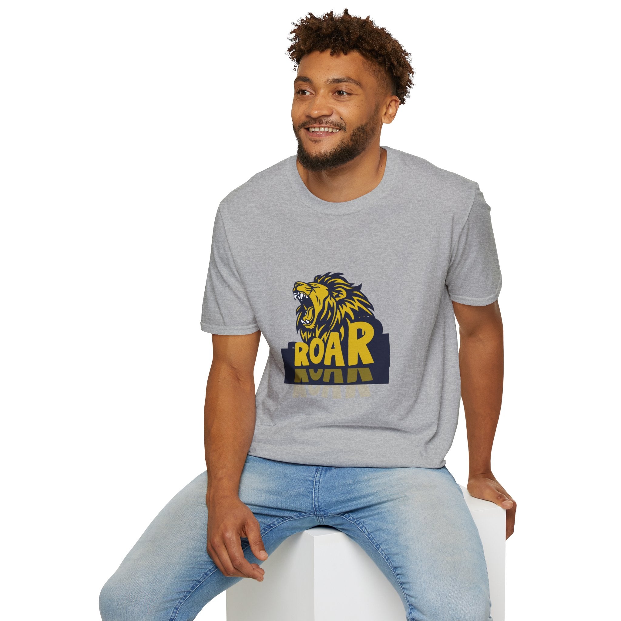 Roaring Lion T-Shirt — Bold Yellow & Navy Graphic Tee