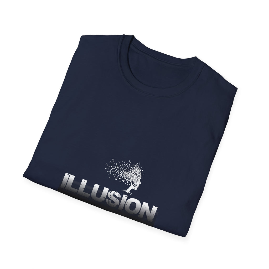 Illusion Tree Graphic T-Shirt — Surreal 'ILLUSION' Typography Tee