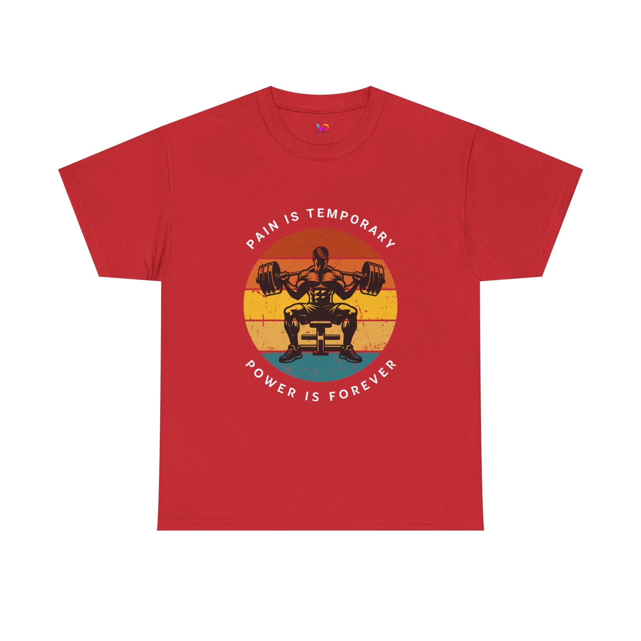 Workout Tee – "Pain Is Temporary, Power Is Forever" Retro Weightlifting T‑Shirt