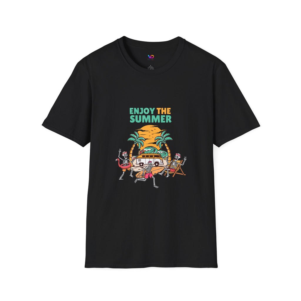 Summer Beach T-Shirt — "Enjoy The Summer" Palm Tree Surf Graphic