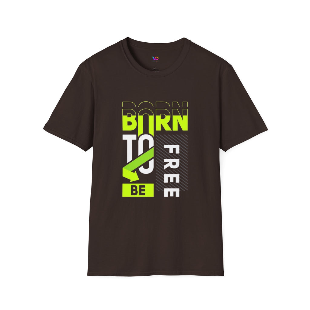 T-Shirt — Born To Be Free Neon Graphic Tee