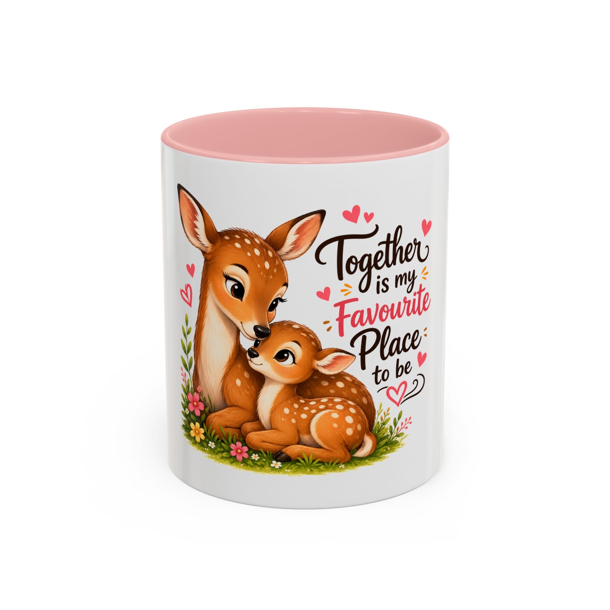 Mother and Baby Deer Accent Coffee Mug — "Together is my Favourite Place to be"