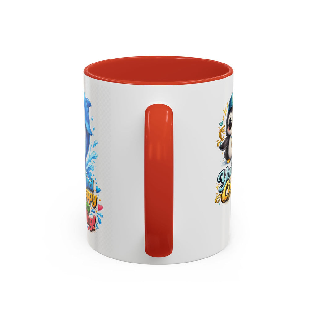 Be Kind Be Happy Keep Smiling Dolphin Accent Coffee Mug