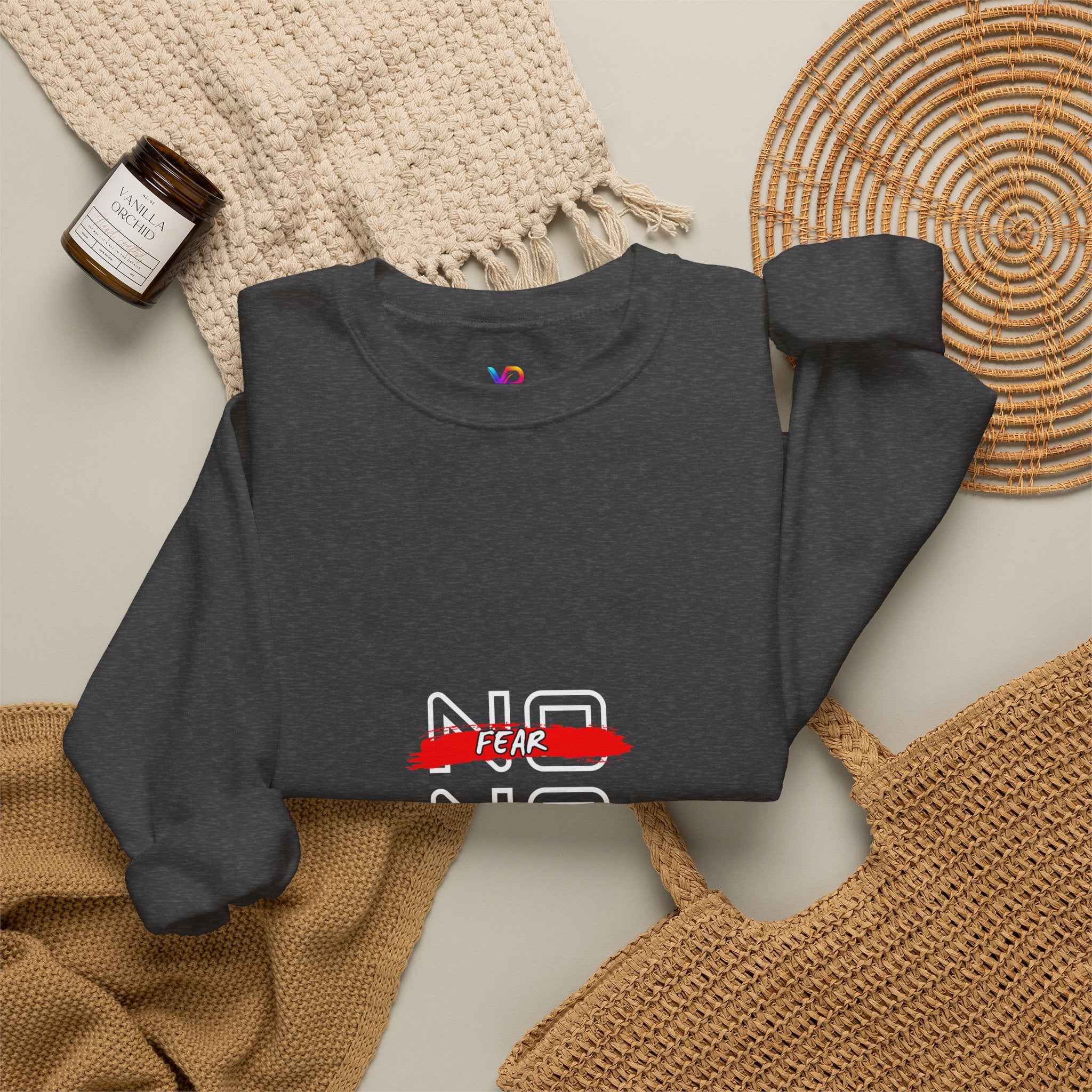 No Fear No Limits No Doubt Crewneck Sweatshirt — Motivational Graphic Pullover