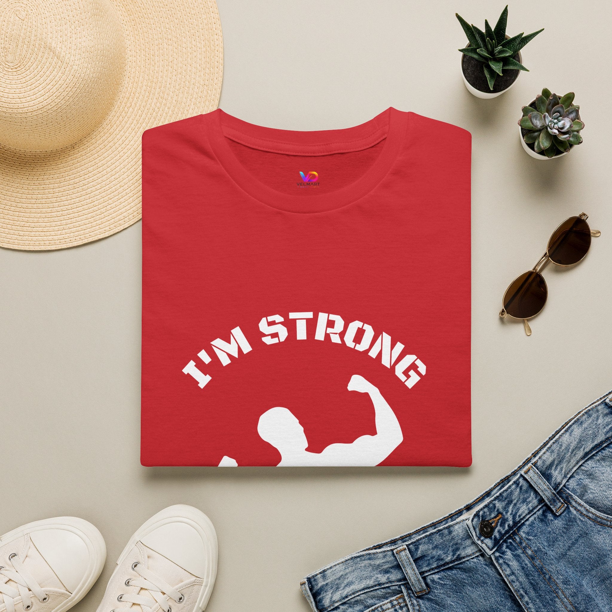 I'm Strong 'Born to Fight' T-Shirt — Motivational Fitness Muscle Tee