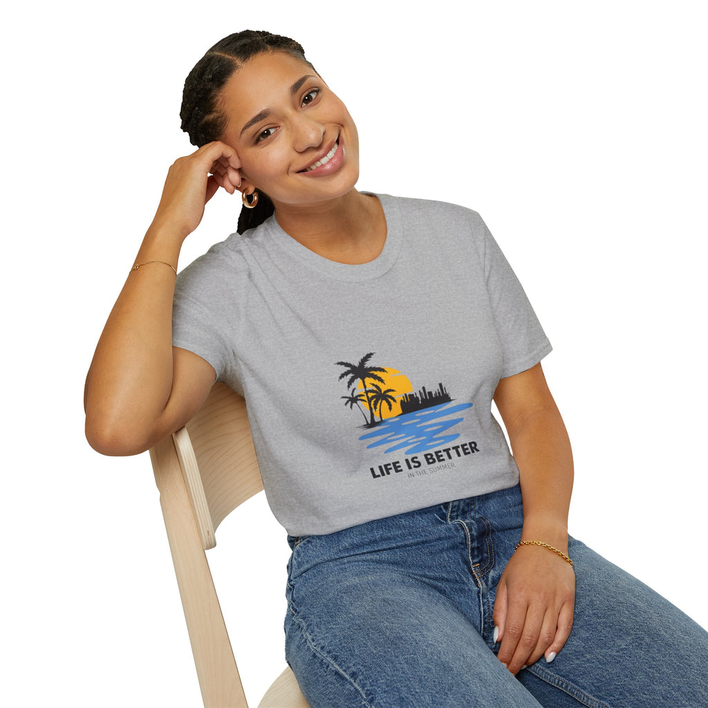 Sunset Beach T-Shirt — "Life Is Better" Palm Tree Graphic