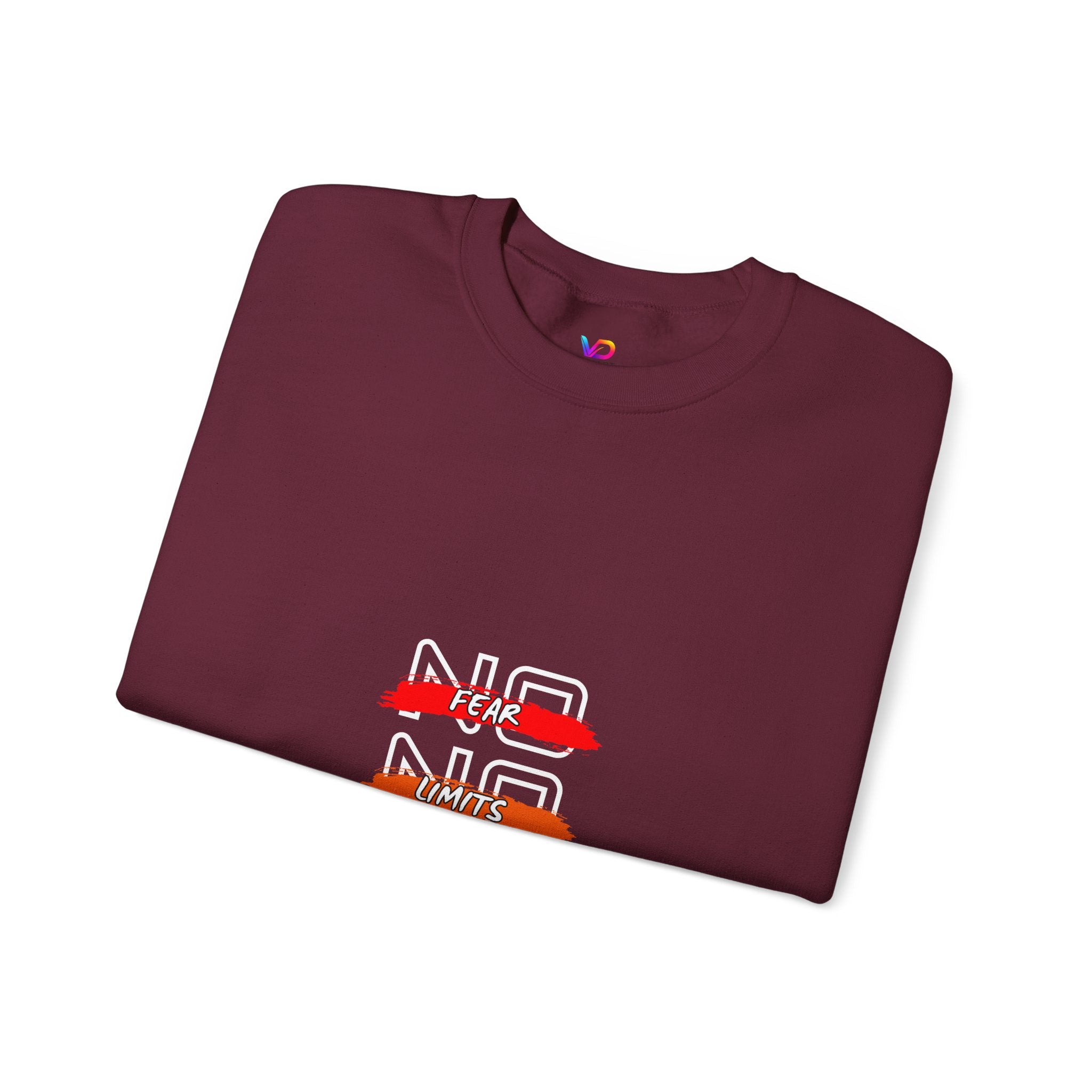 No Fear No Limits No Doubt Crewneck Sweatshirt — Motivational Graphic Pullover