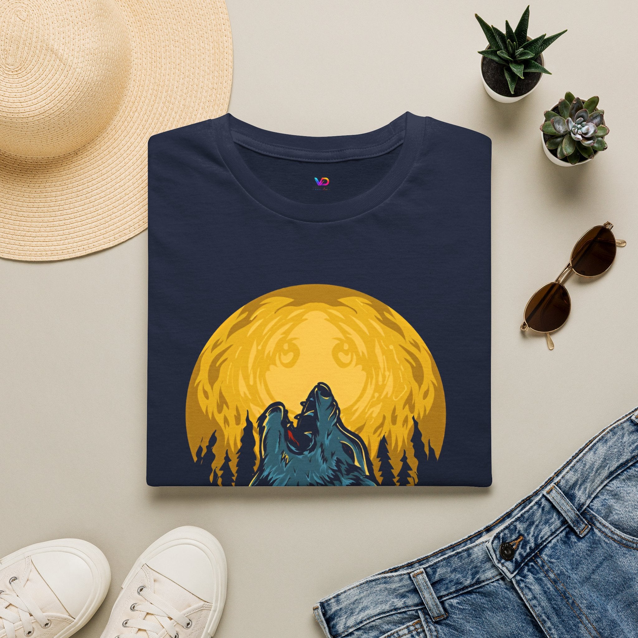 Wolf Howl T-Shirt — Moonlit Forest Graphic Tee