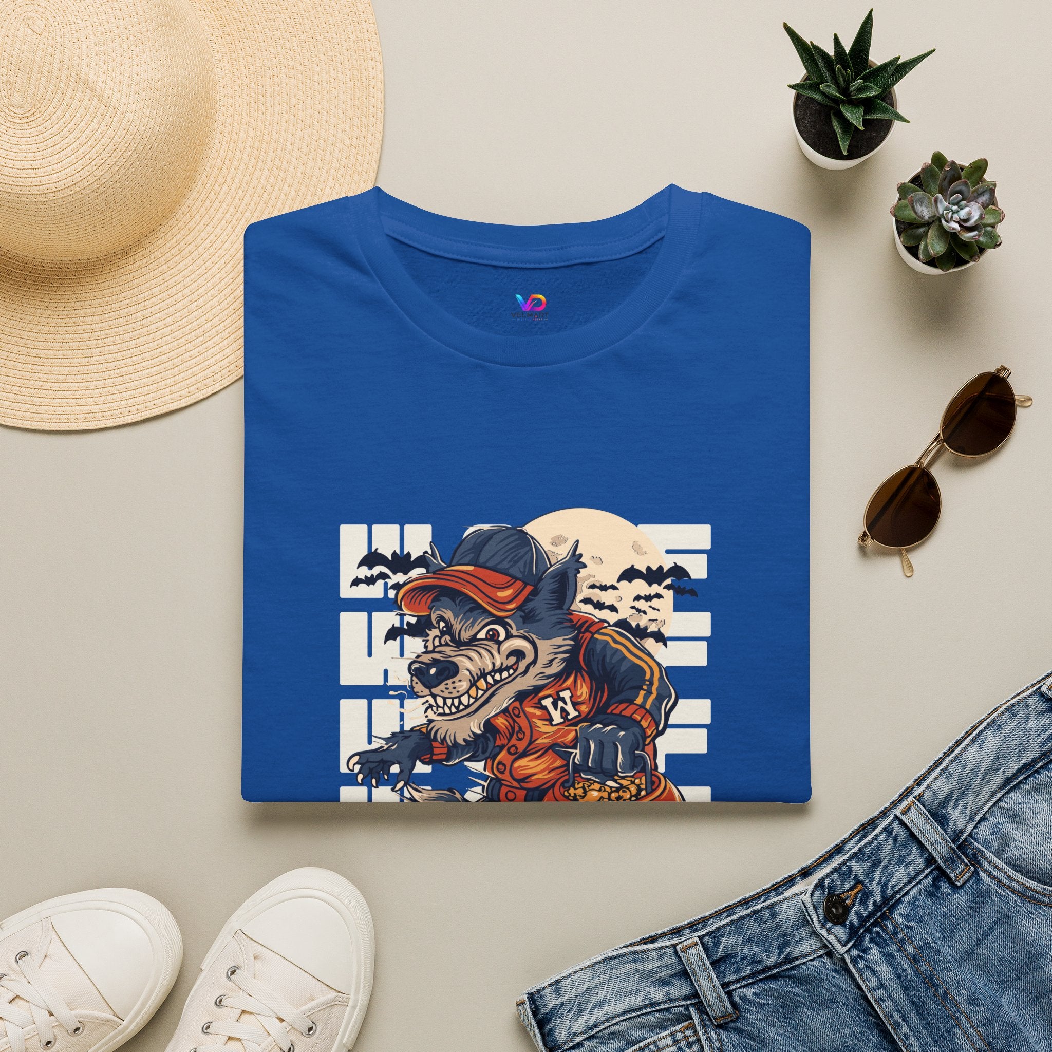 Halloween Skateboarder Skeleton T-Shirt — Spooky Pumpkin & Bats Graphic Tee