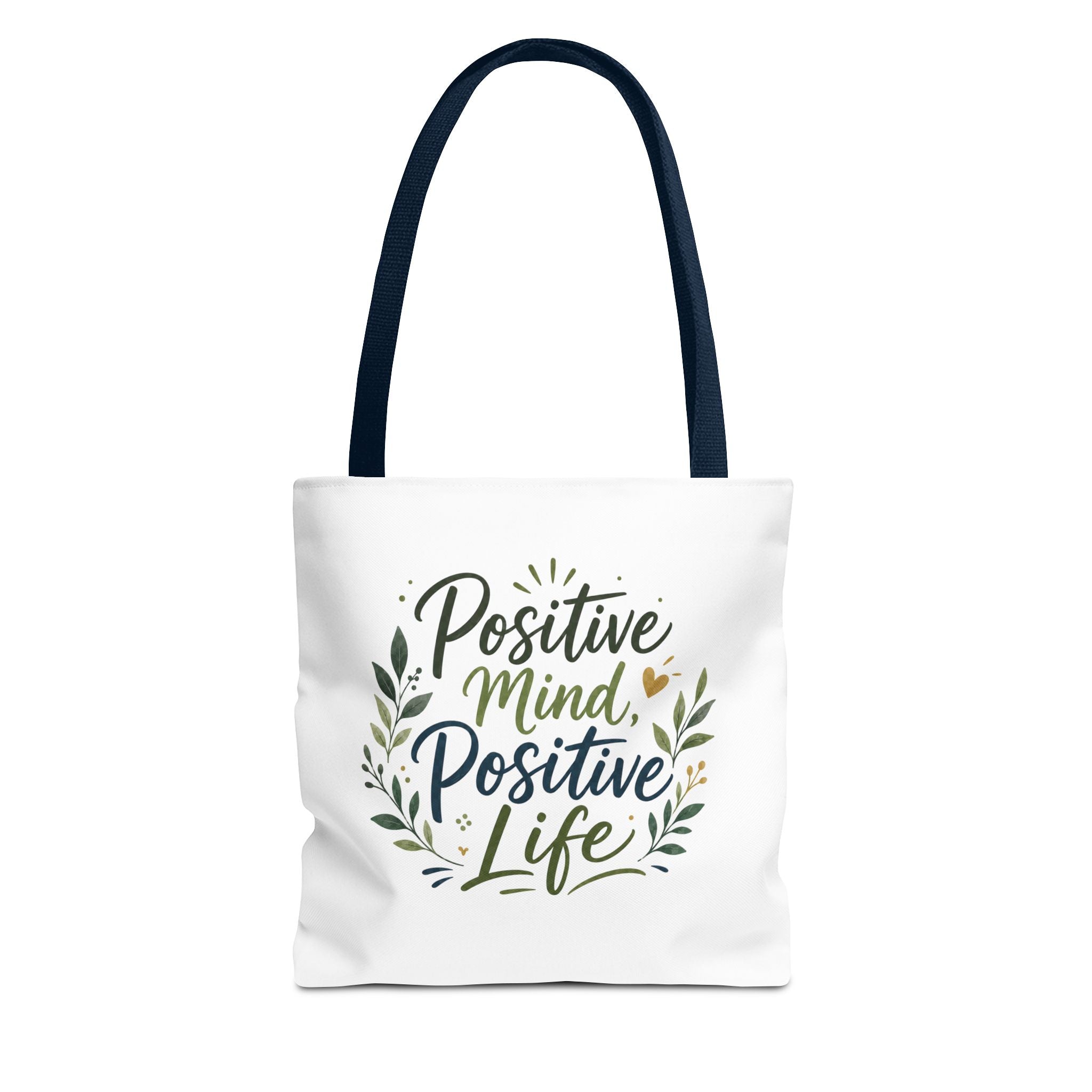 Positive Mind, Positive Life Tote Bag — Inspirational Floral Canvas Shopper