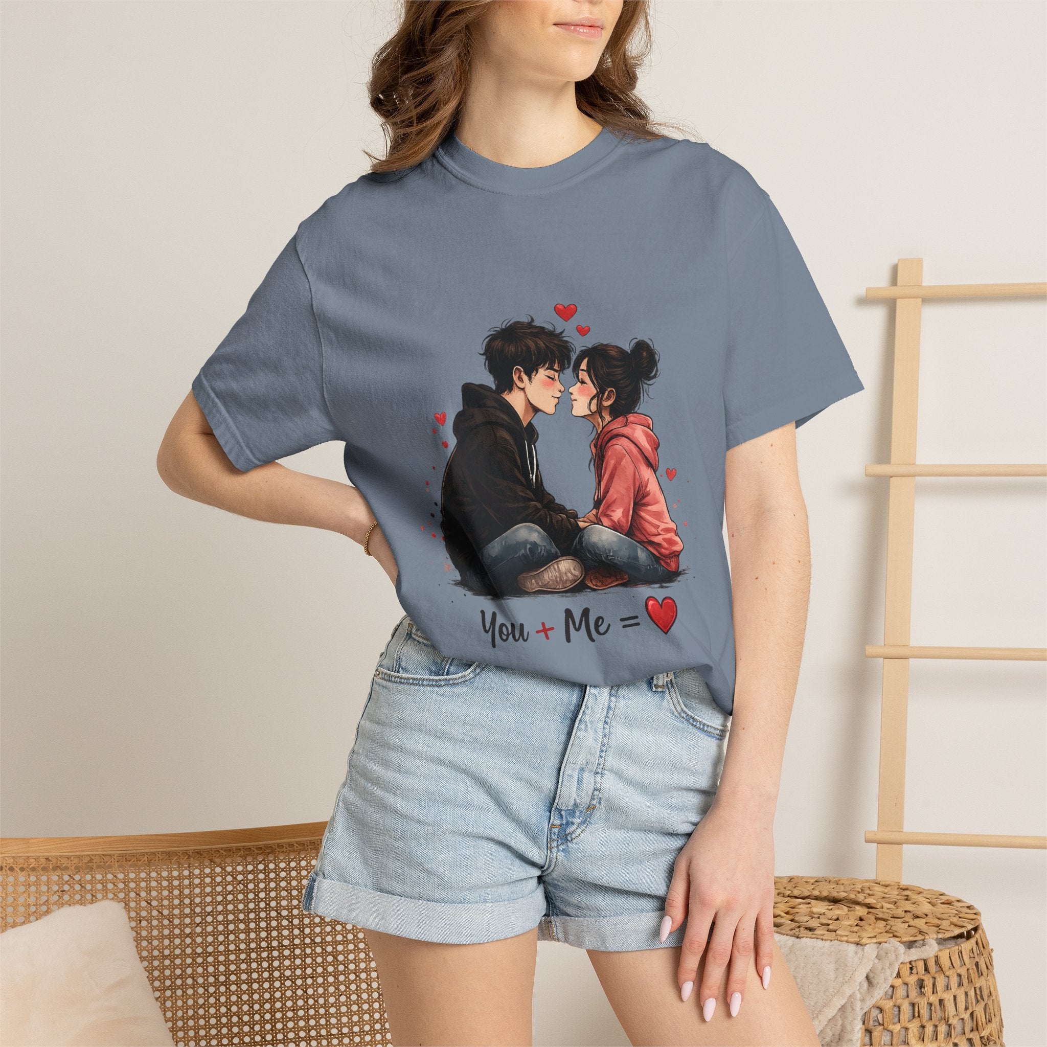 You + Me =  Romantic Couple T-Shirt