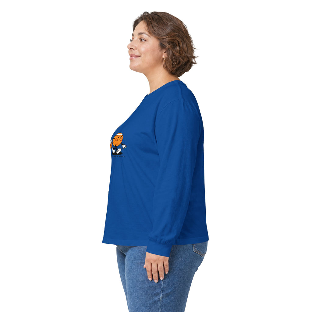 Basketball Cartoon Long Sleeve Tee – 'Ballin' Little Legend' Graphic Shirt