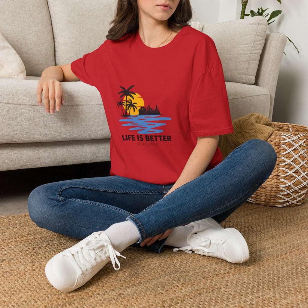 Sunset Beach T-Shirt — "Life Is Better" Palm Tree Graphic