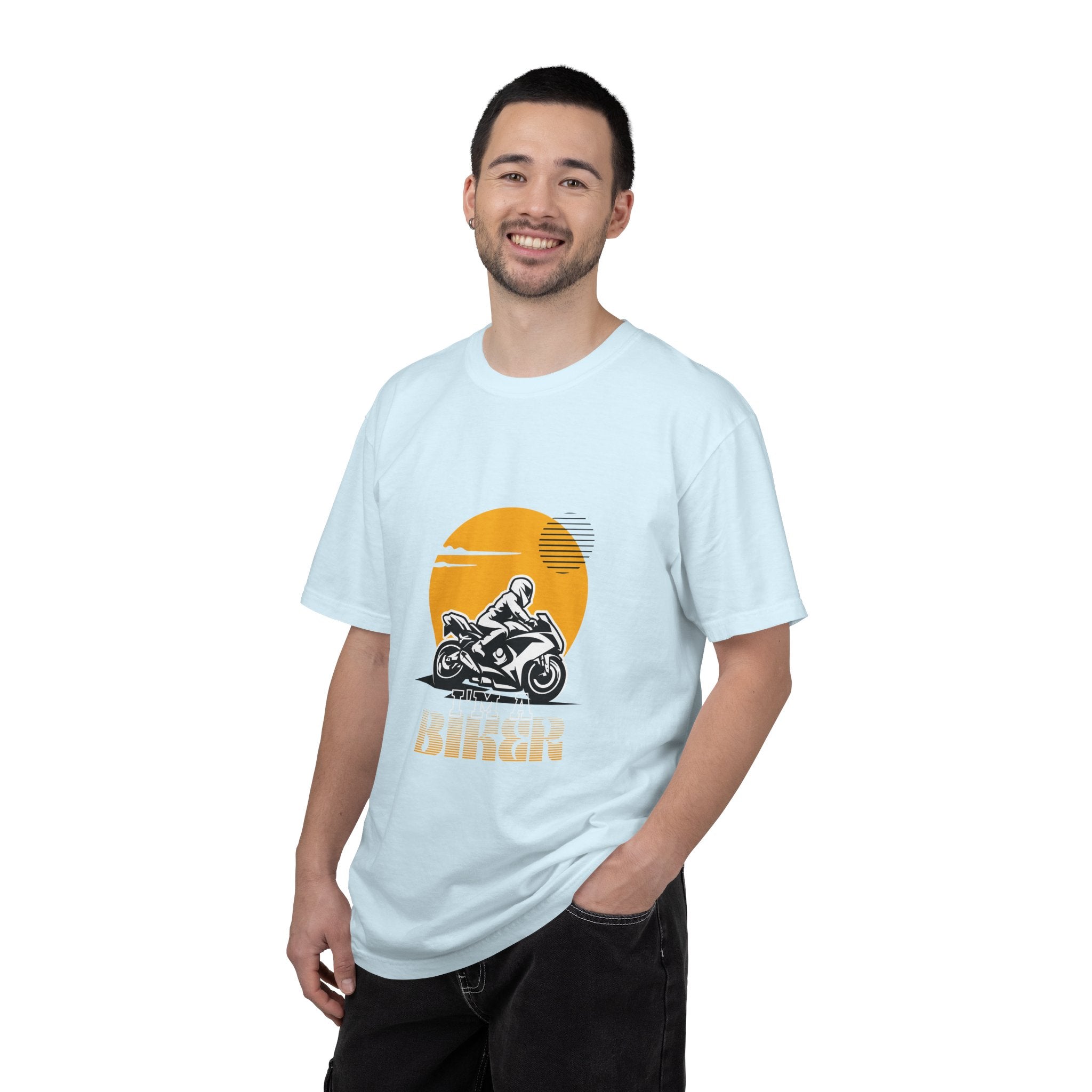 Motorcycle Rider T-Shirt — Retro Sunset Biker Graphic