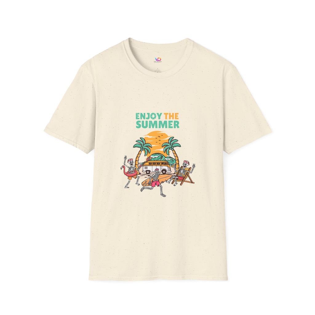 Summer Beach T-Shirt — "Enjoy The Summer" Palm Tree Surf Graphic