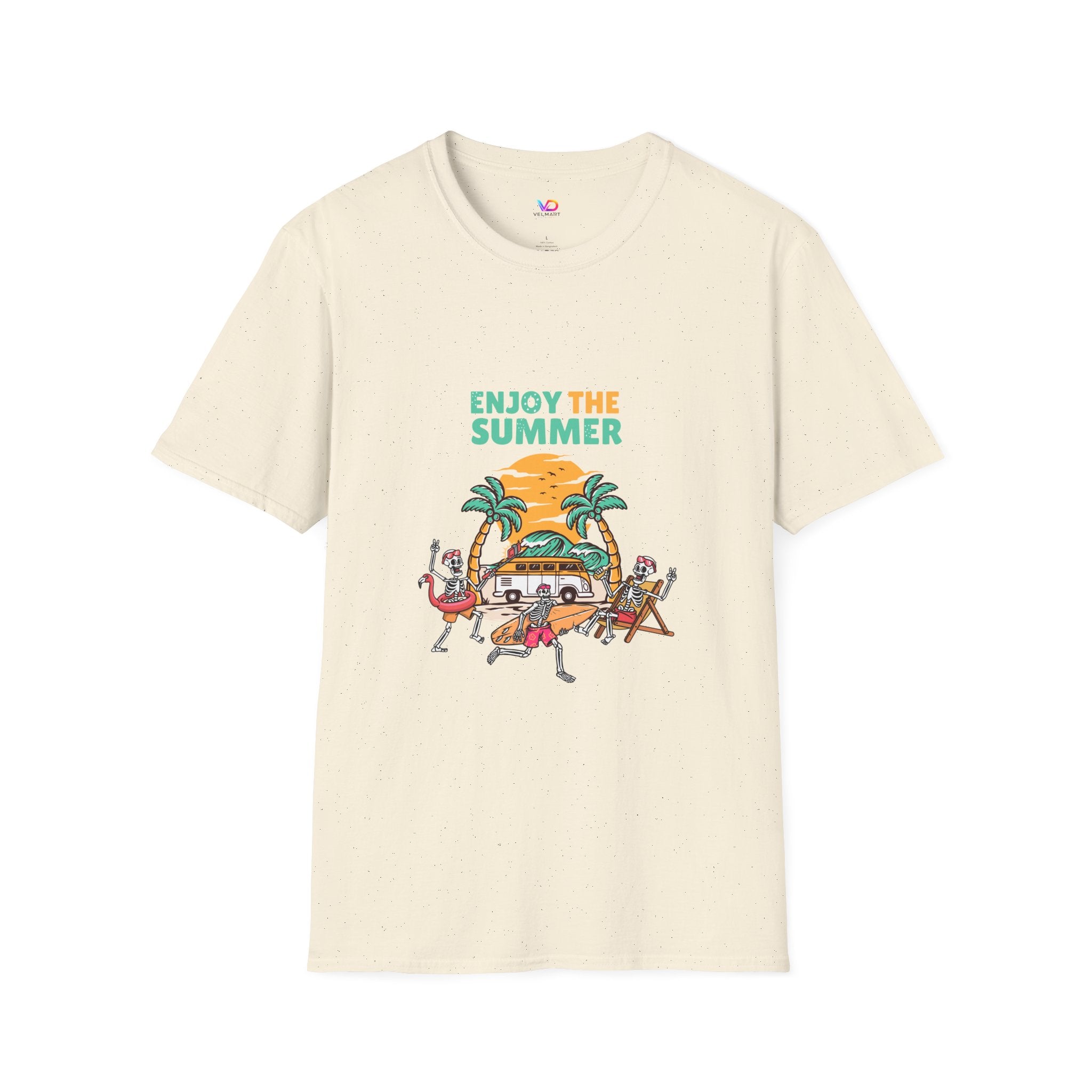 Summer Beach T-Shirt — "Enjoy The Summer" Palm Tree Surf Graphic
