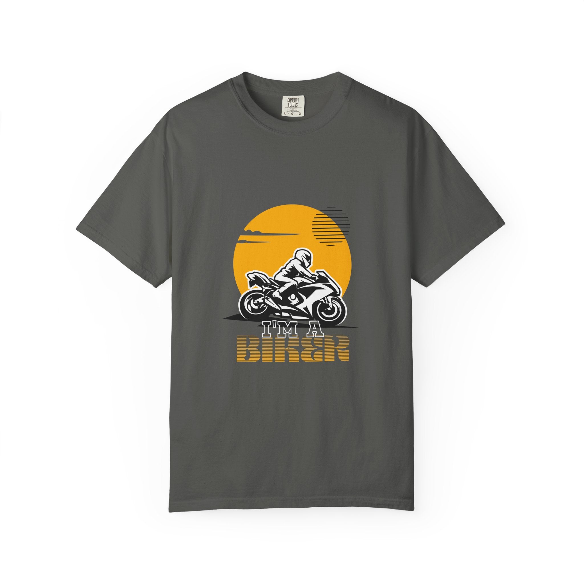 Motorcycle Rider T-Shirt — Retro Sunset Biker Graphic