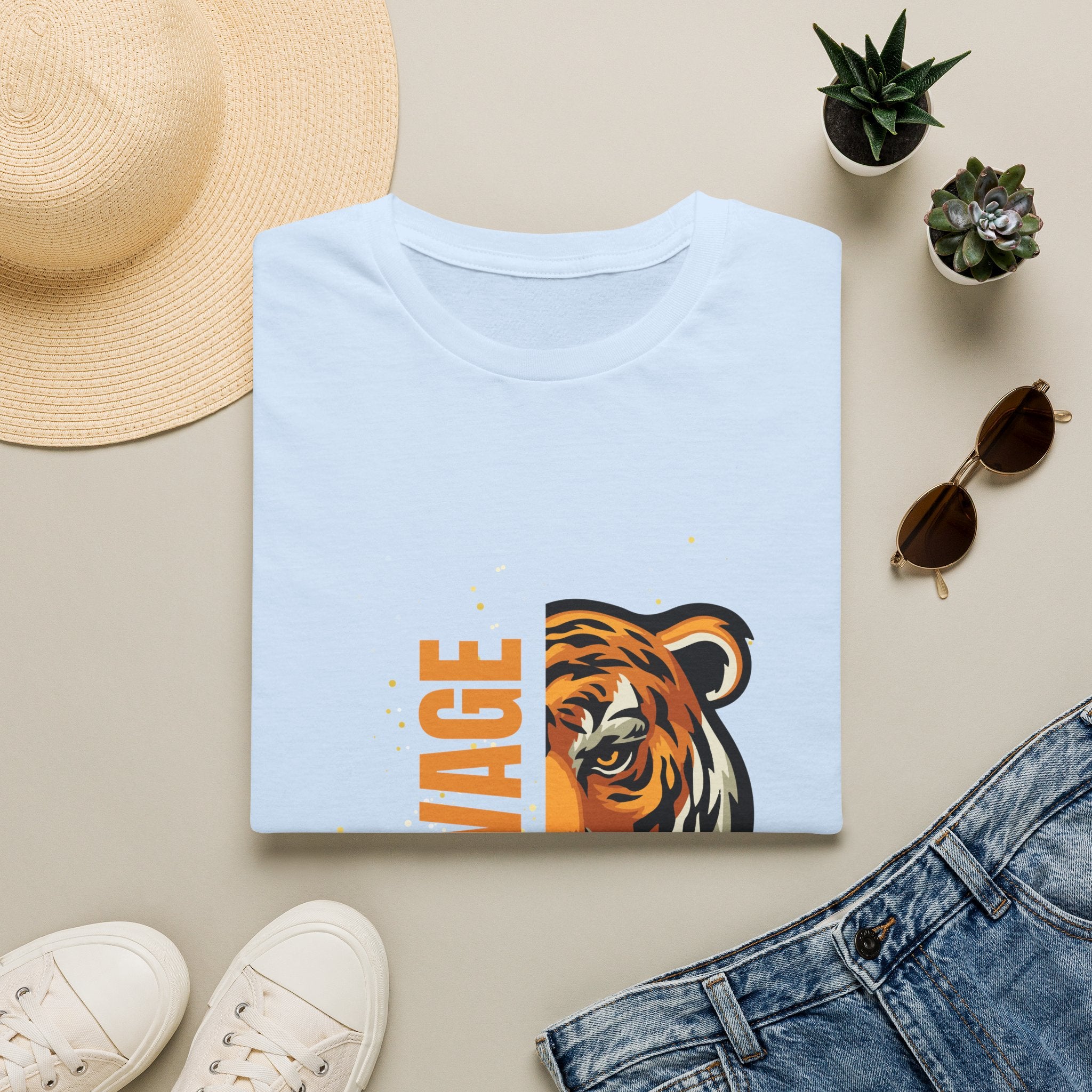 Savage Tiger Graphic T-Shirt — Bold Vintage Tiger Face Tee