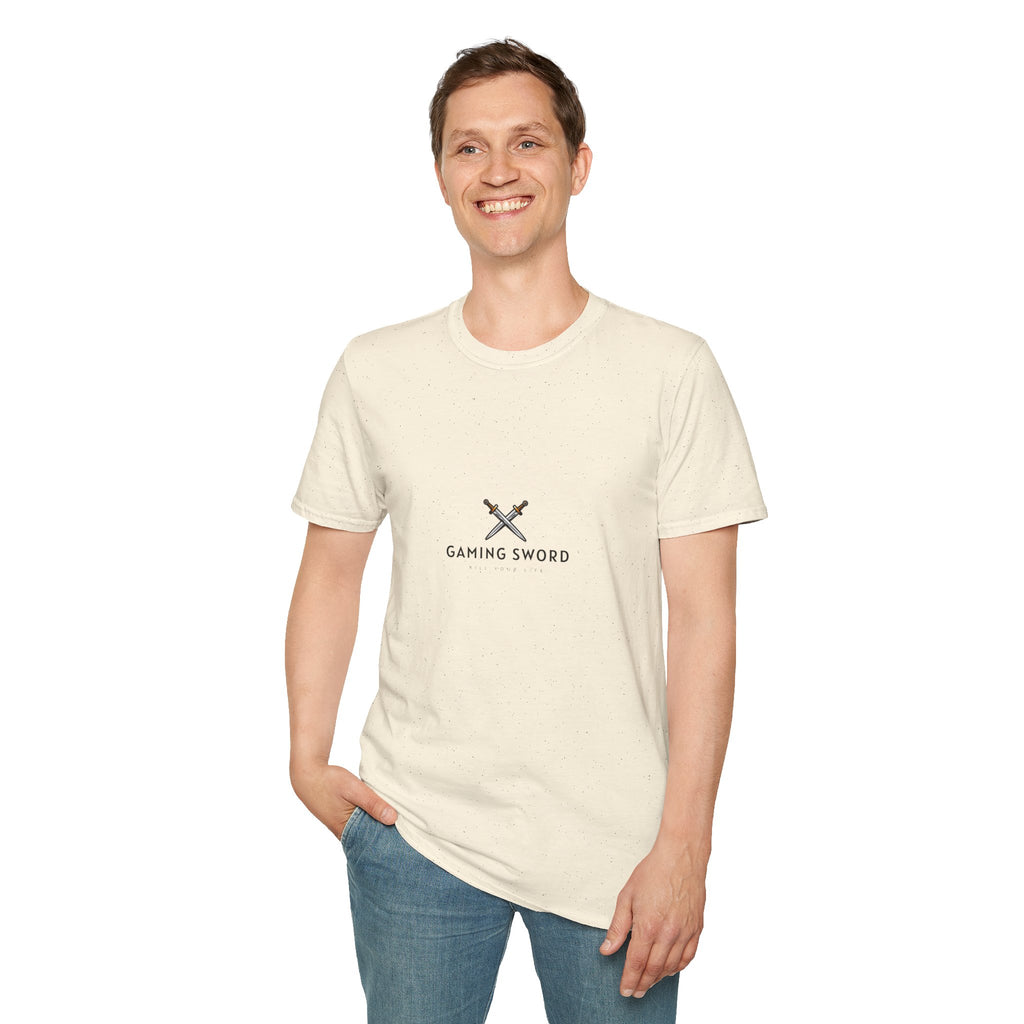Gaming Sword T‑Shirt — Minimal Crossed Swords Logo Tee