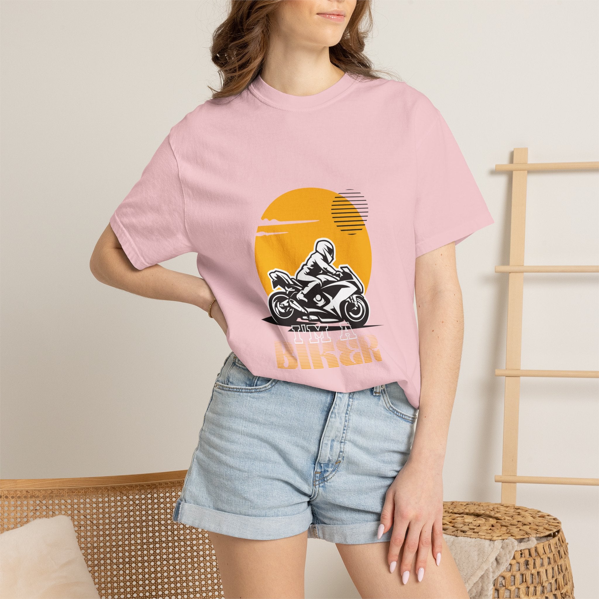 Motorcycle Rider T-Shirt — Retro Sunset Biker Graphic