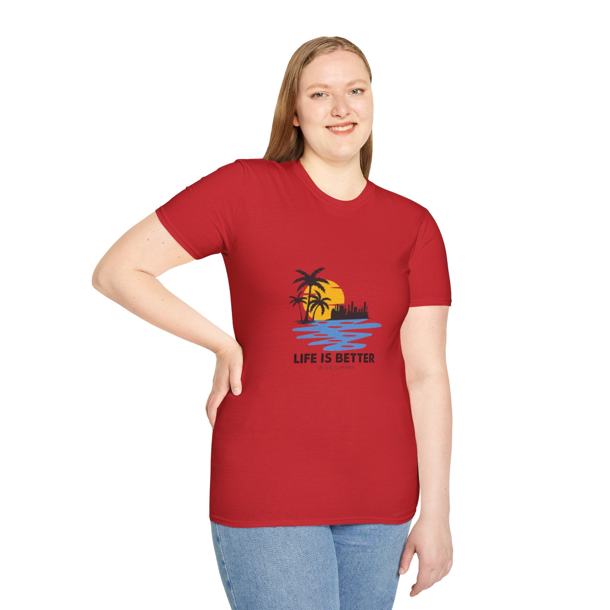 Sunset Beach T-Shirt — "Life Is Better" Palm Tree Graphic