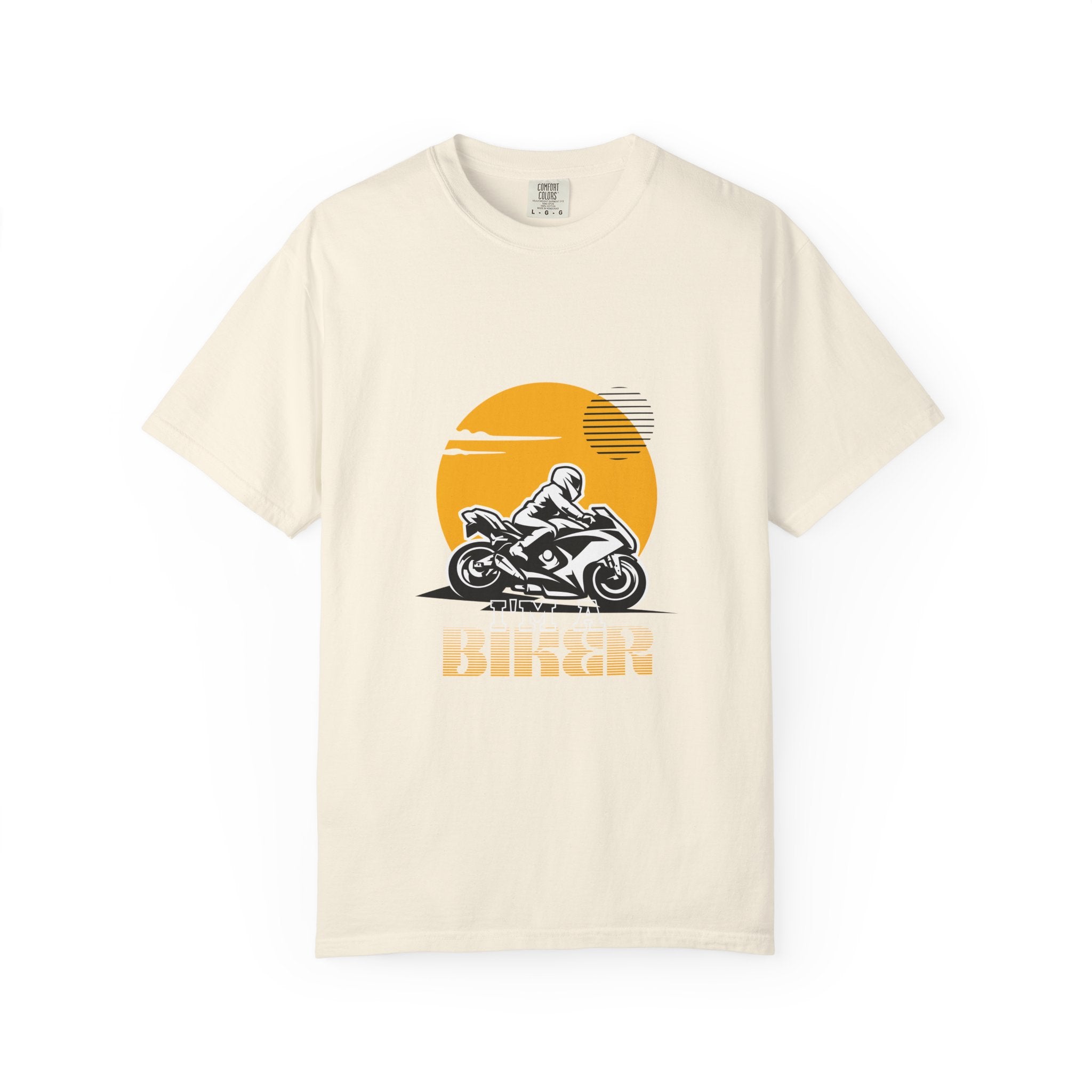 Motorcycle Rider T-Shirt — Retro Sunset Biker Graphic
