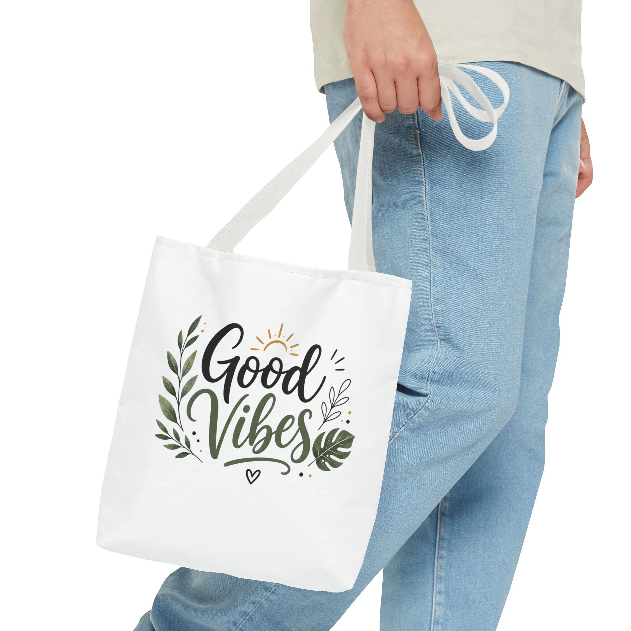 Good Vibes Tote Bag — Floral Eco-Friendly Canvas Shopper