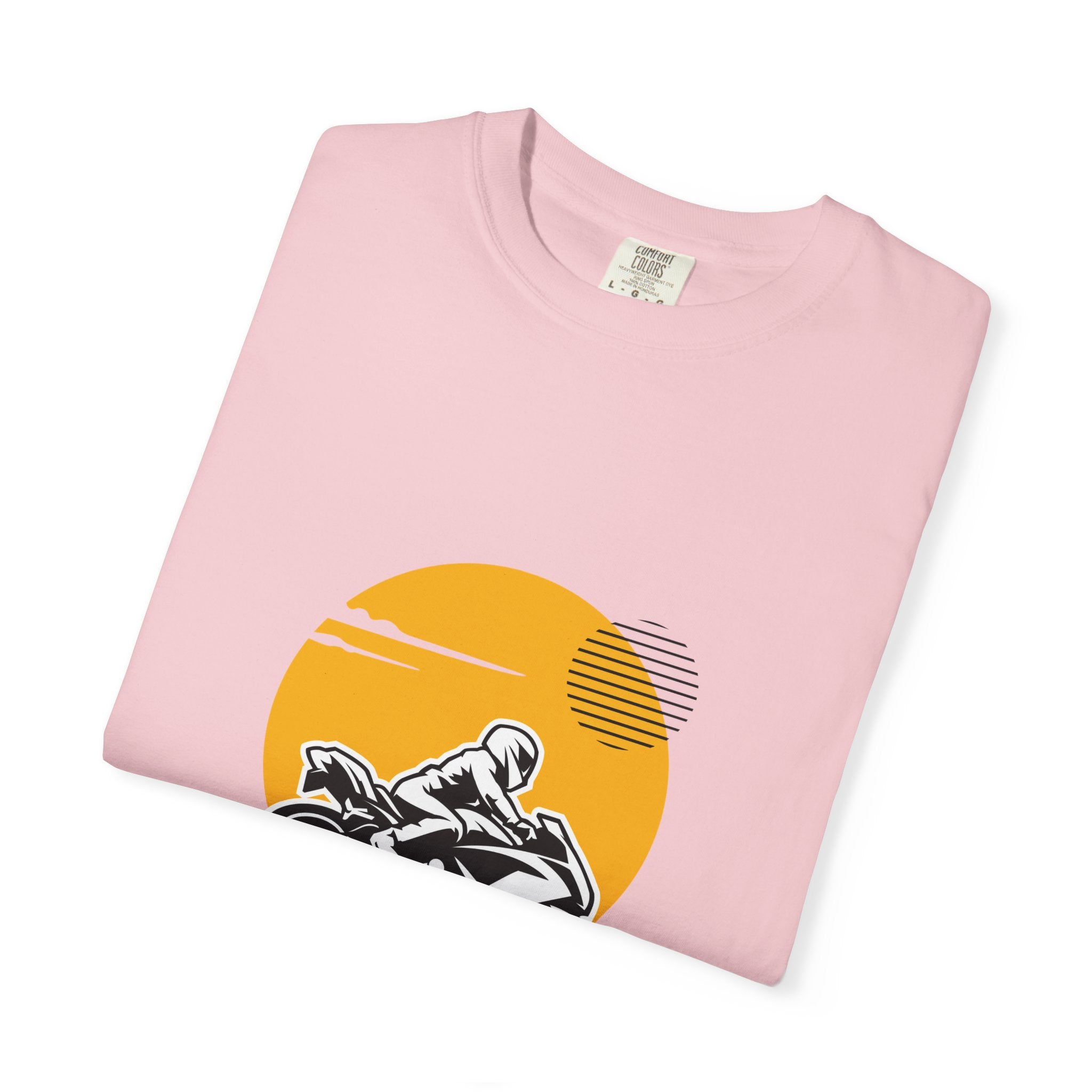 Motorcycle Rider T-Shirt — Retro Sunset Biker Graphic