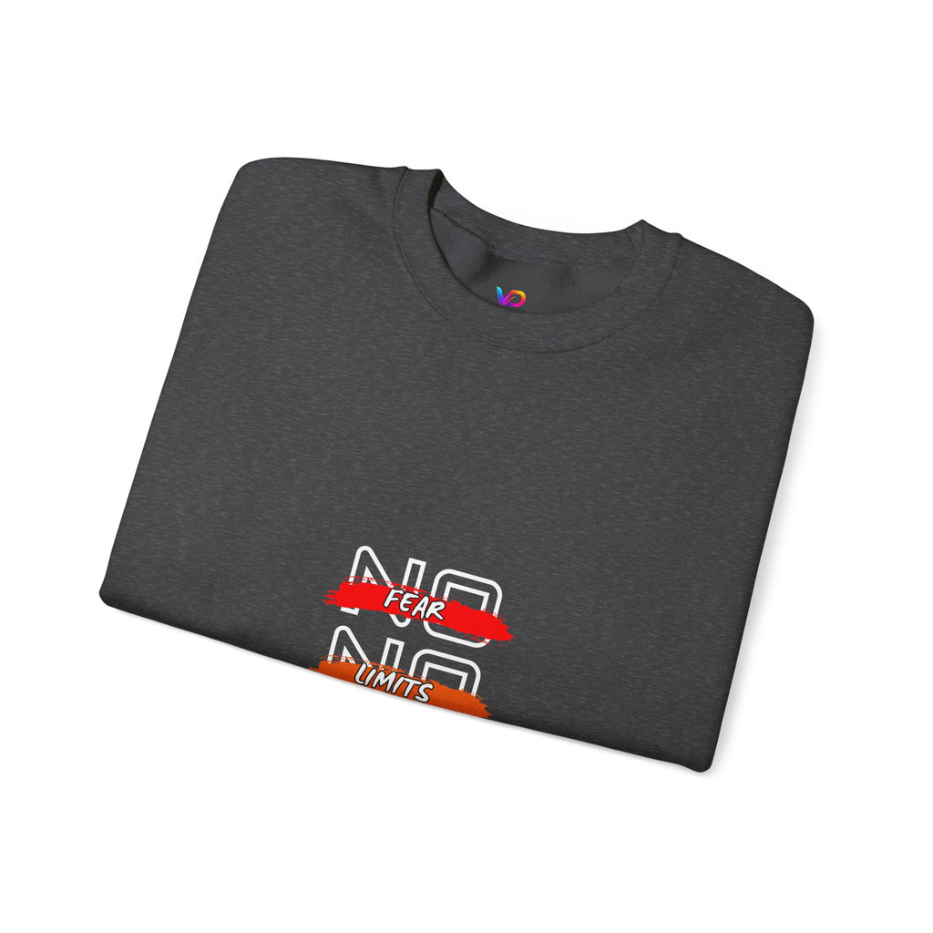 No Fear No Limits No Doubt Crewneck Sweatshirt — Motivational Graphic Pullover