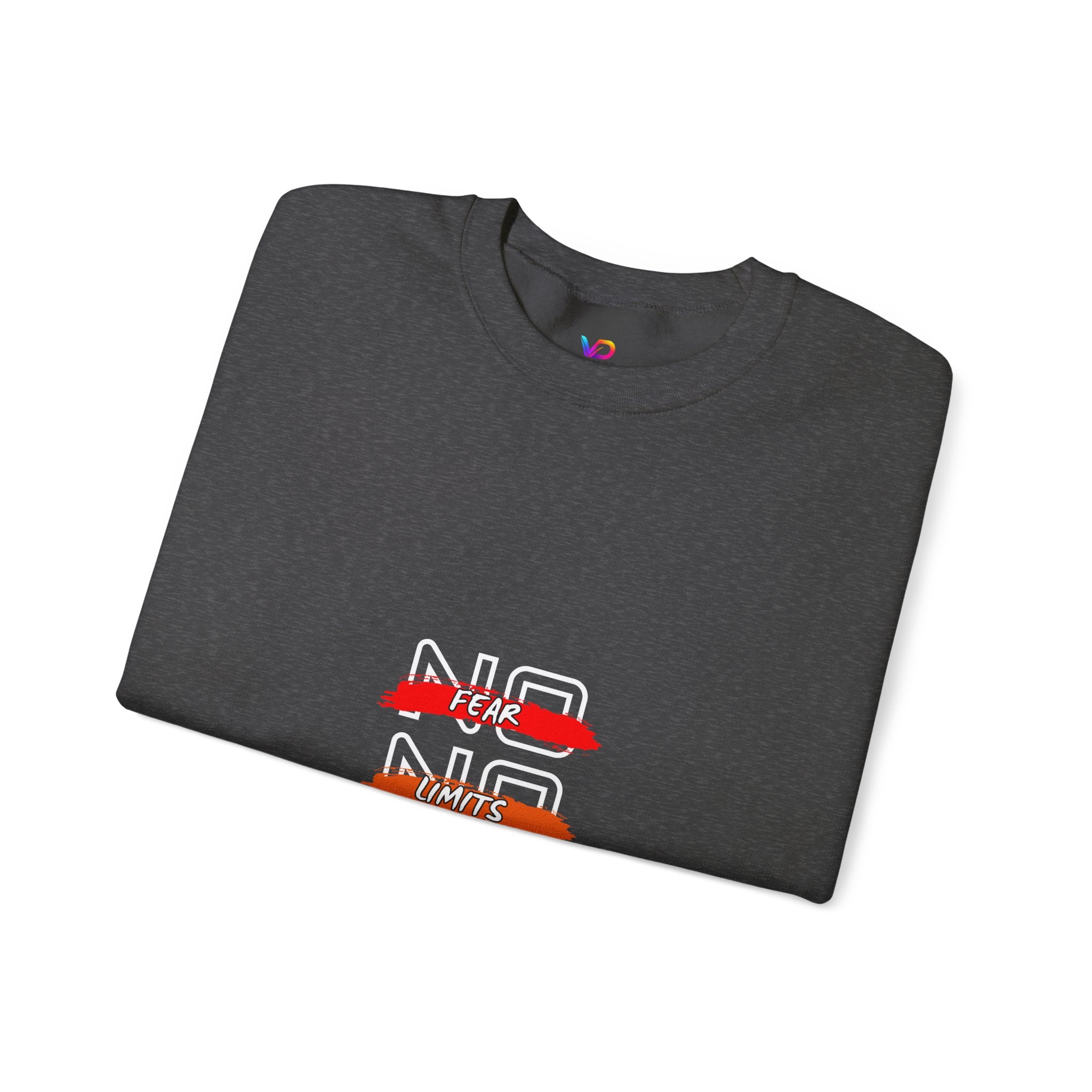 No Fear No Limits No Doubt Crewneck Sweatshirt — Motivational Graphic Pullover