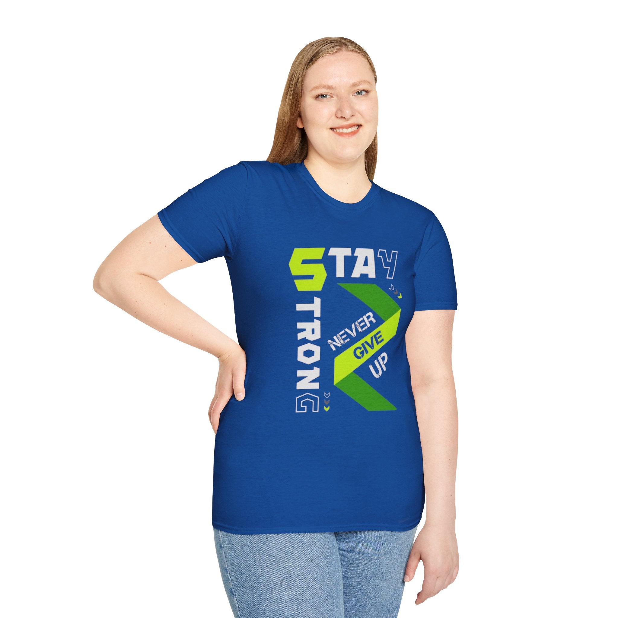 Stay Strong Graphic Tee — "Never Give Up" Motivational T-Shirt