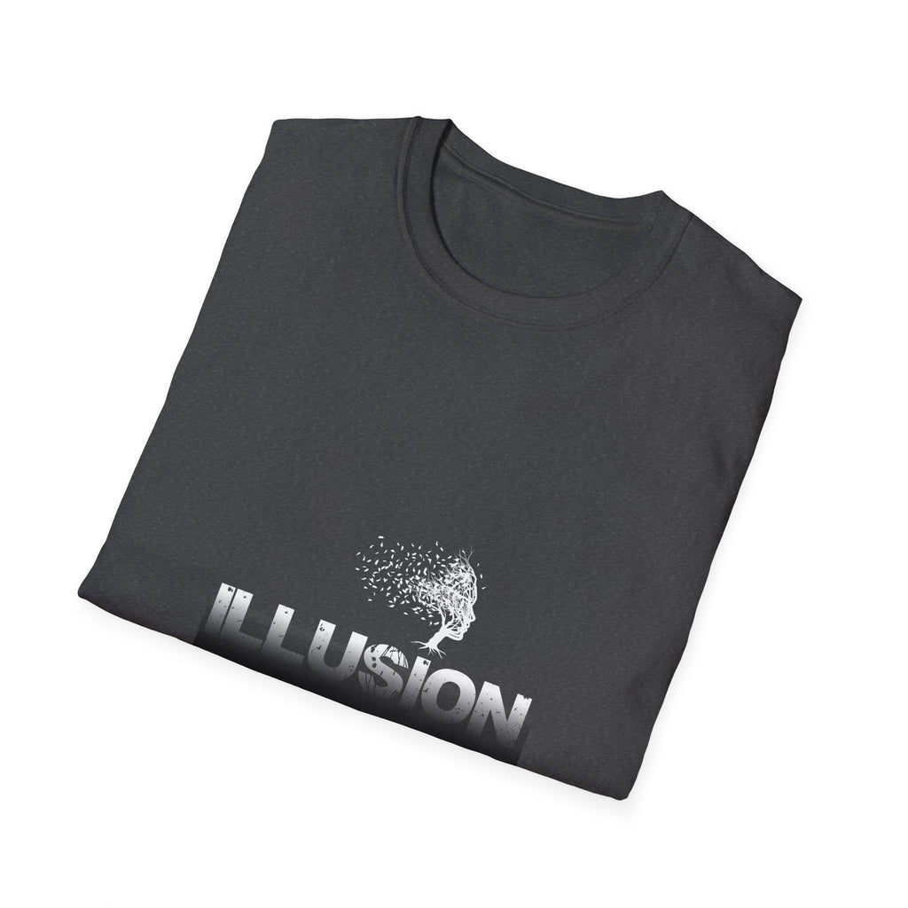Illusion Tree Graphic T-Shirt — Surreal 'ILLUSION' Typography Tee