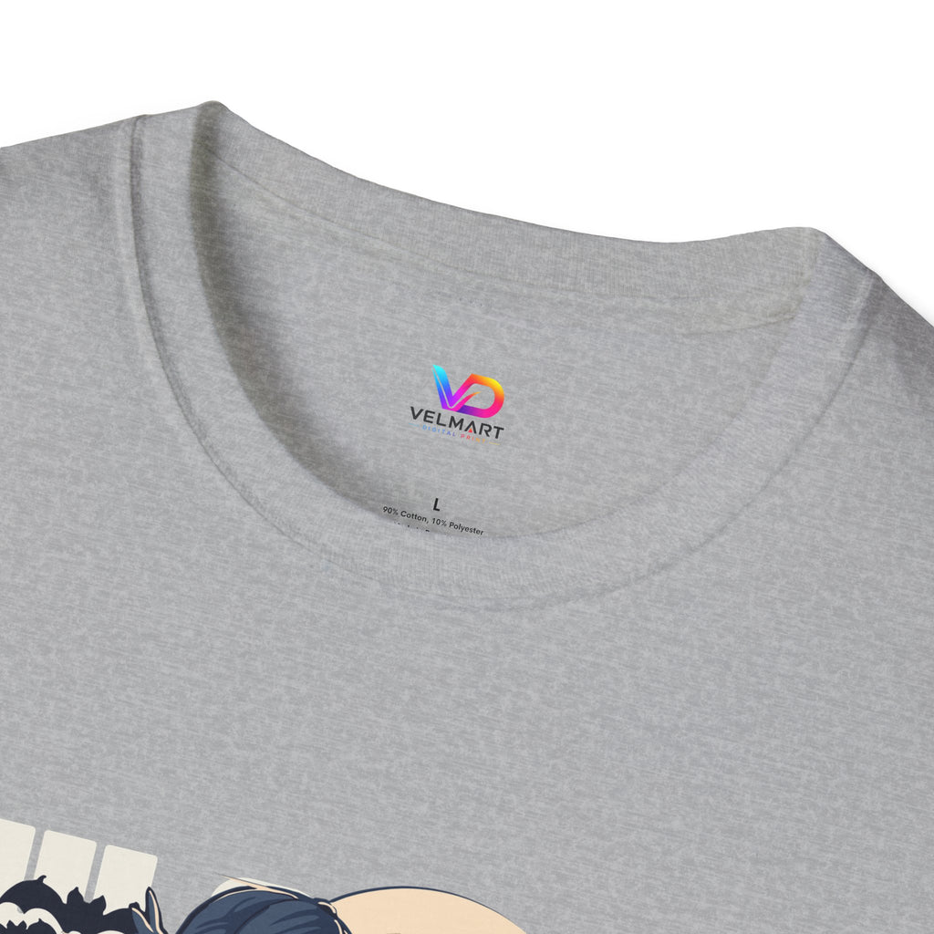 Halloween Skateboarder Skeleton T-Shirt — Spooky Pumpkin & Bats Graphic Tee