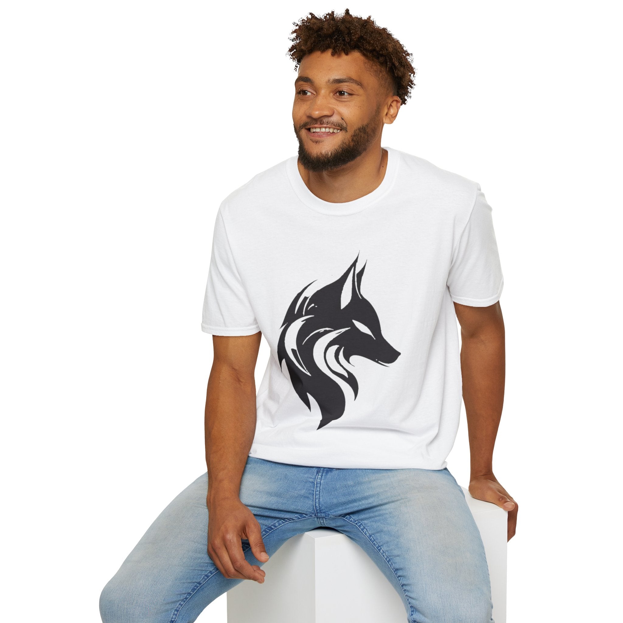 Wolf Silhouette T-Shirt — Tribal Black Wolf Graphic Tee
