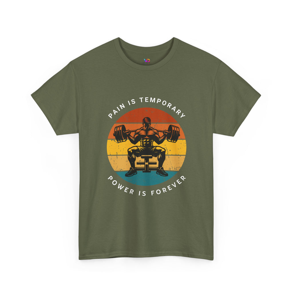 T-shirt d'entraînement – T-shirt de musculation rétro « La douleur est temporaire, la puissance est éternelle »