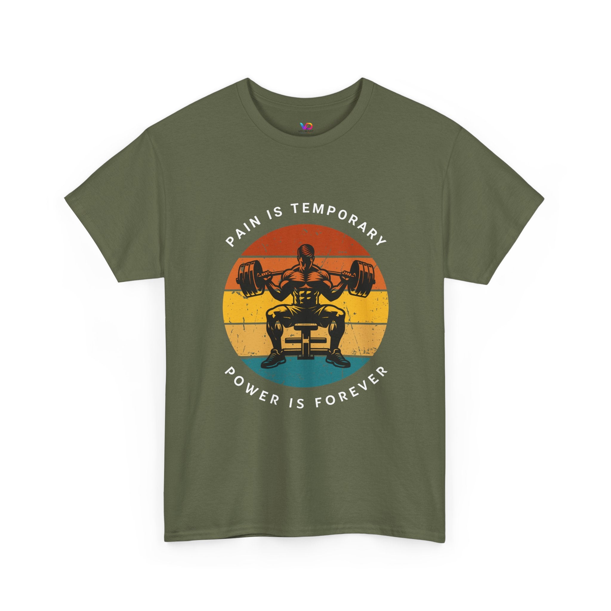 T-shirt d'entraînement – T-shirt de musculation rétro « La douleur est temporaire, la puissance est éternelle »