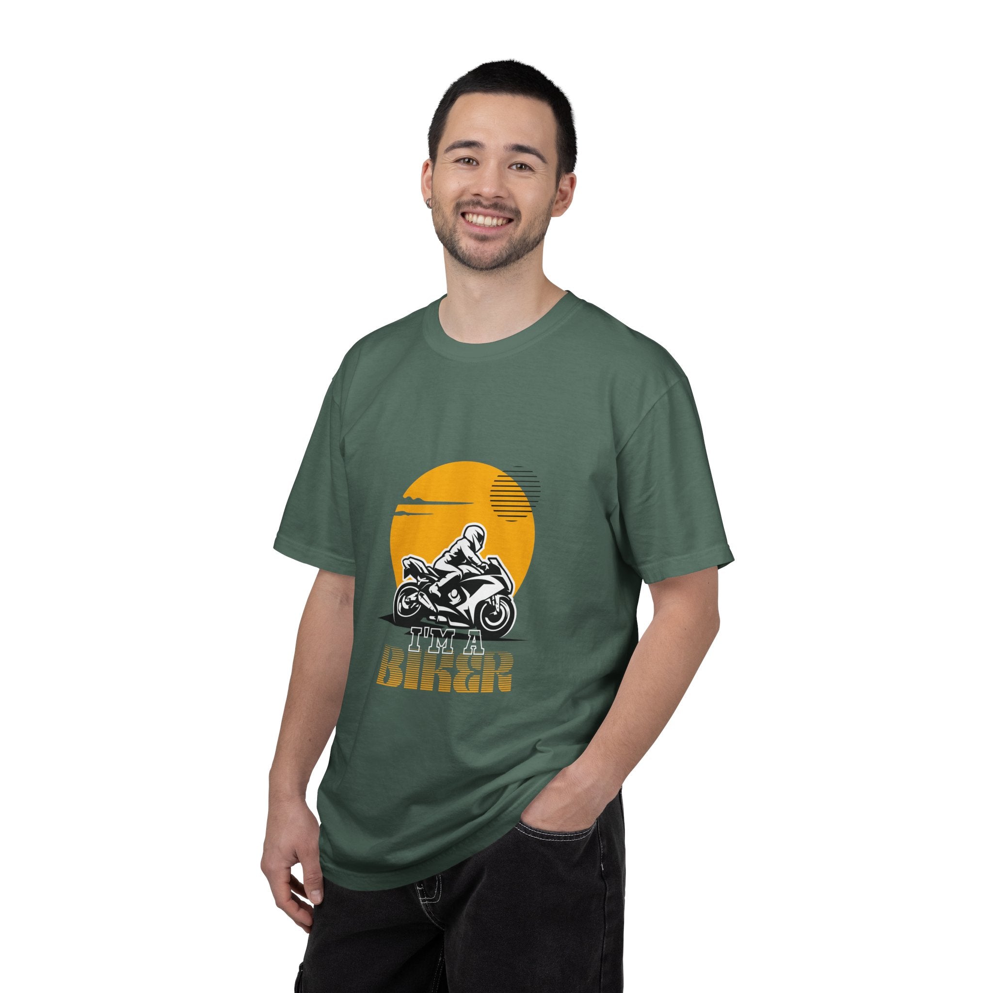 Motorcycle Rider T-Shirt — Retro Sunset Biker Graphic