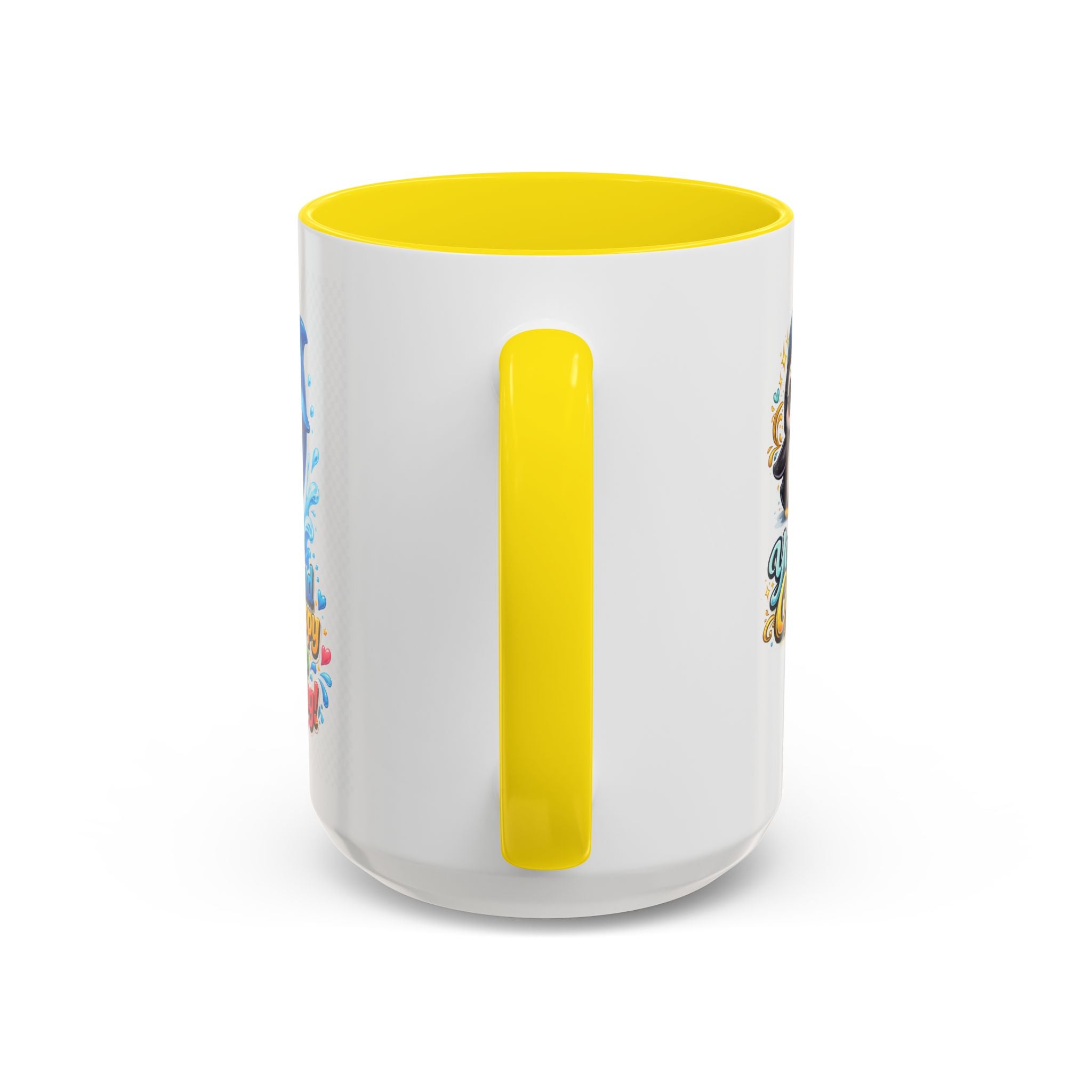 Be Kind Be Happy Keep Smiling Dolphin Accent Coffee Mug