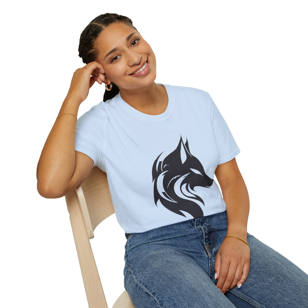 Wolf Silhouette T-Shirt — Tribal Black Wolf Graphic Tee