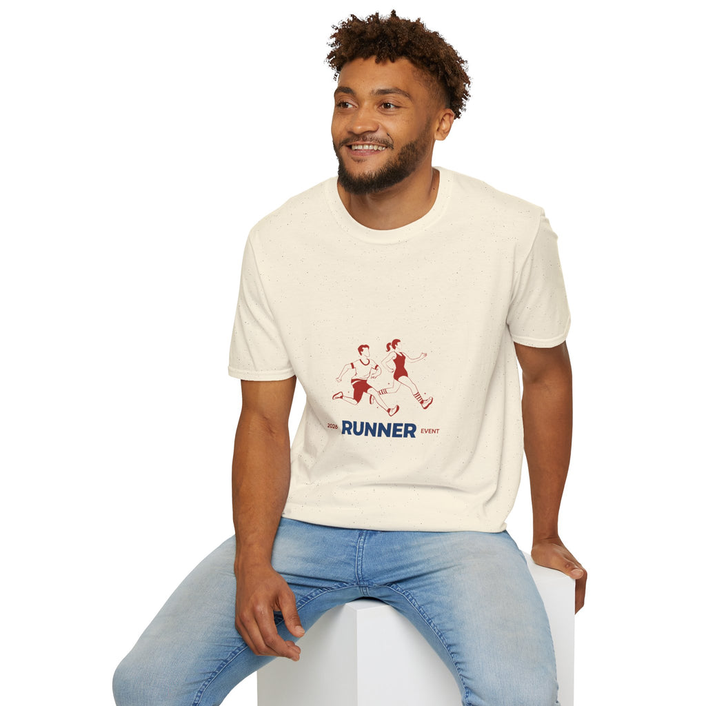 Runner Graphic Tee — Retro Couple Jogging Design
