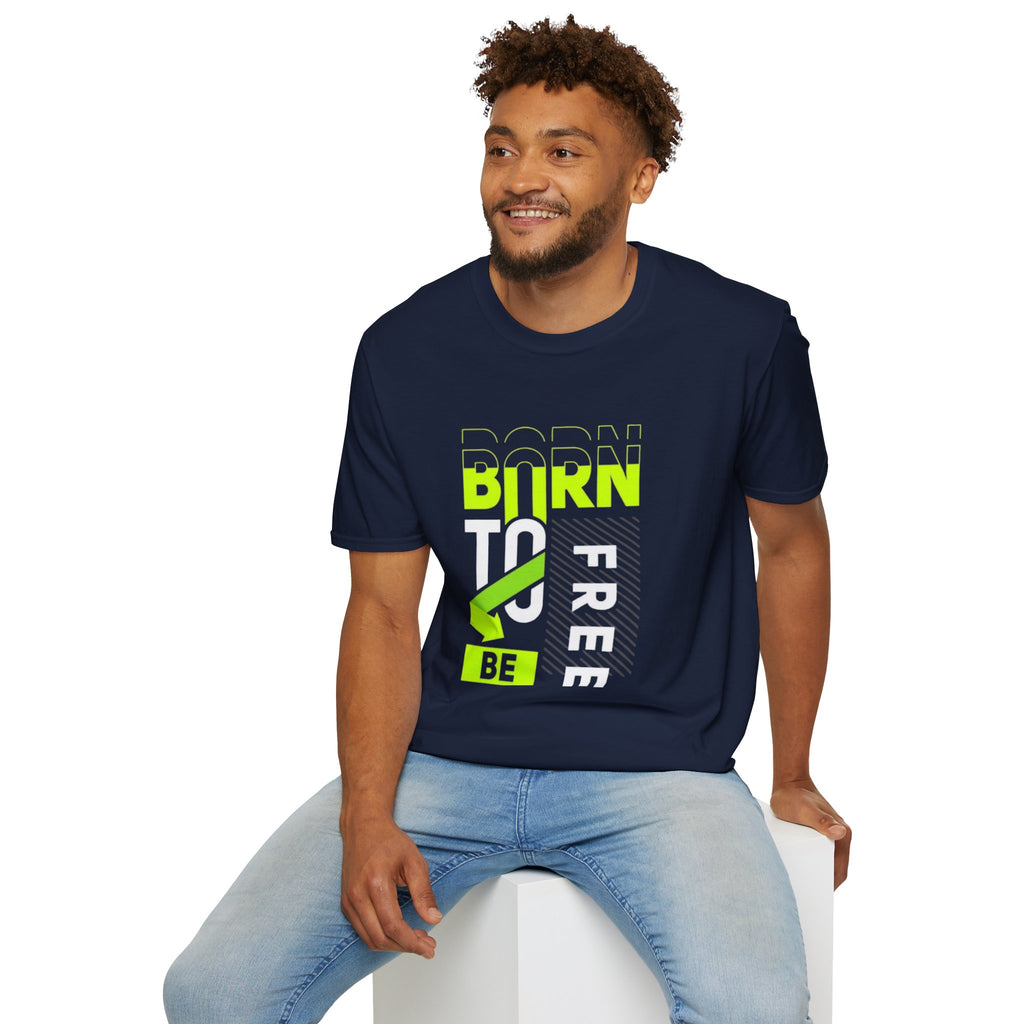 T-Shirt — Born To Be Free Neon Graphic Tee