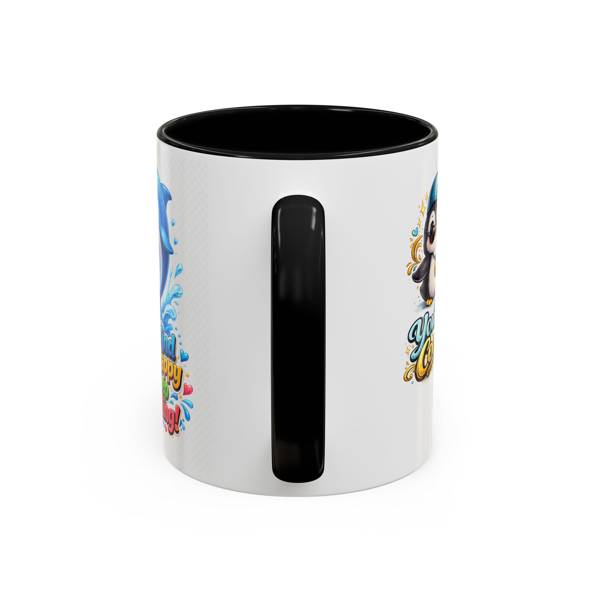 Be Kind Be Happy Keep Smiling Dolphin Accent Coffee Mug
