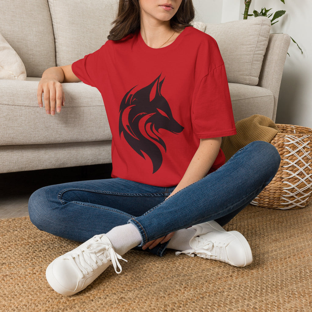 Wolf Silhouette T-Shirt — Tribal Black Wolf Graphic Tee